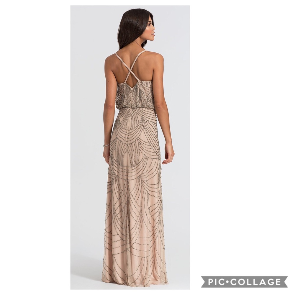 Adrianna Papell beaded sleeveless blouson Long Dress - Picture 6 of 15